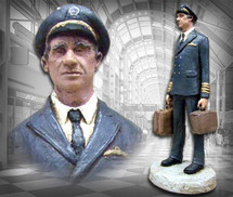 "Airline Captain" Hand-Painted Sculpture Garman Sculptures