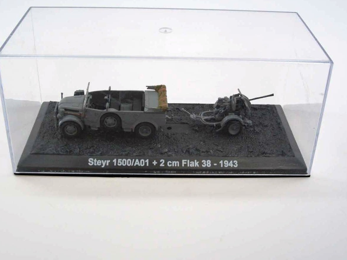 flak 1943 2cm Flak 38  Diecast Amercom 1:72 German truck Stayr 1500/A01 