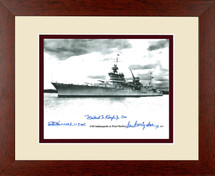 USS Indianapolis framed photograph signed by three survivors