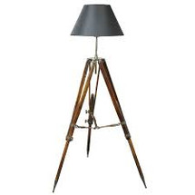 Campaign Tripod Lamp, Black Shade Authentic Models