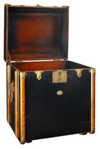 Stateroom Trunk End Table, Black Authentic Models