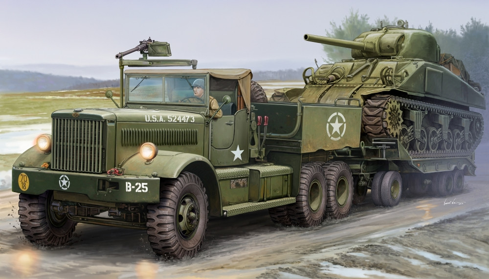 Us M19 Tank Transporter With Soft Top Cab Model Kit 135 Merit