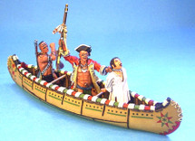 OJIBWA Indians in Canoe with Prisoner (4pcs) - Limited Edition