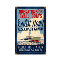 Coast Guard Enlist Vintage Metal Sign Pasttime Signs