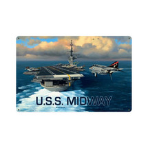 USS Midway Vintage Metal Sign Pasttime Signs
