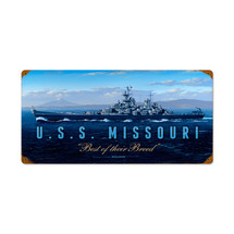 USS Missouri Vintage Metal Sign Pasttime Signs