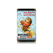 Defense Bond Stamps Vintage Metal Sign Pasttime Signs