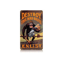 Destroy Kaiser Monkey Vintage Metal Sign Pasttime Signs
