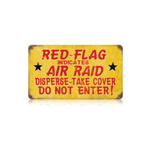 Red Flag Air Raid Vintage Metal Sign Pasttime Signs