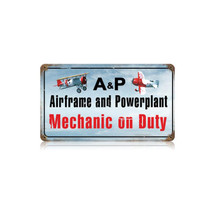 "Airframe Powerplant Color" Vintage Metal Sign Pasttime Signs
