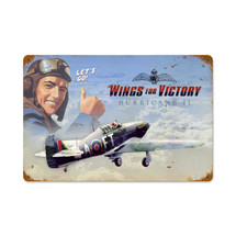 "Wings For Victory" Vintage Metal Sign Pasttime Signs