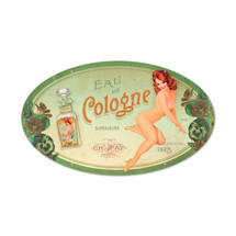 Cologne Pinup Oval Metal Sign Pasttime Signs