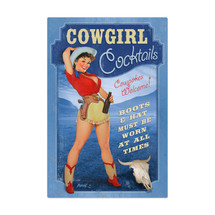 Cowgirl Cocktails Metal Sign Pasttime Signs