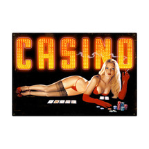 Red Light Casino Metal Sign Pasttime Signs