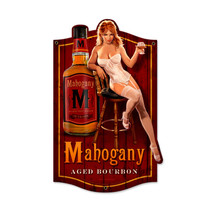 Mahogany Bourbon Custom Metal Shape Pasttime Signs
