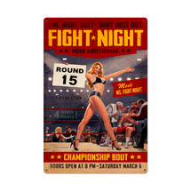 Fight Night Metal Sign Pasttime Signs