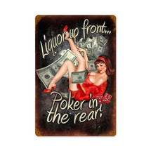 Poker In The Rear Vintage Metal Sign Pasttime Signs