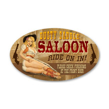 Dusty Saddle Oval Metal Sign Pasttime Signs