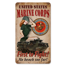 Marine Corps Vintage Metal Sign Pasttime Signs PT-PTS064