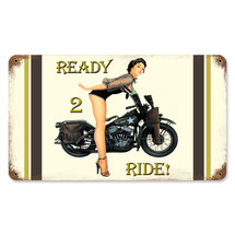 Ready 2 Ride Vintage Metal Sign Pasttime Signs