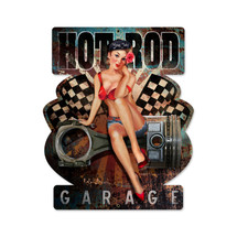 Hot Rod Garage Custom Metal Shape Pasttime Signs