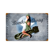 Bombs Away Vintage Metal Sign Pasttime Signs