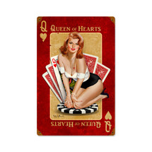 Queen of Hearts Vintage Metal Sign Pasttime Signs