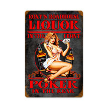 Liquor Poker Vintage Metal Sign Pasttime Signs
