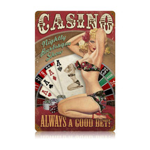Casino Pinup Vintage Metal Sign Pasttime Signs