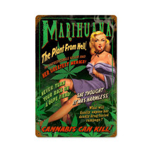Marihuana Pin Up Vintage Metal Sign Pasttime Signs