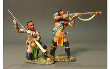 Woodland Indians Skirmishing A, Stockbridge Indians, The Raid on St. Francis, two figures