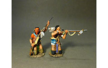 Two Woodland Indians Kneeling, Firing and Loading A