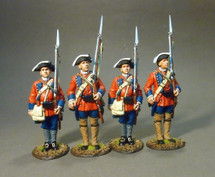 Four Line Infantry at Attention, Set #1, 60th (Royal American)