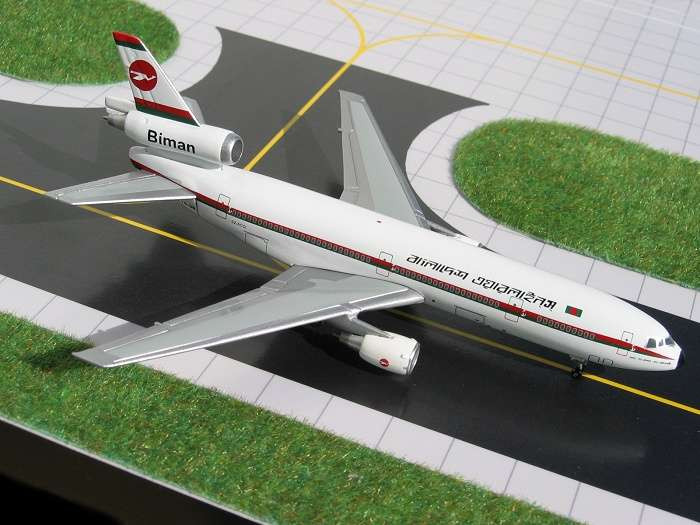 Biman Bangladesh DC-10 Gemini Diecast Display Model, 1:400 Gemini Jets ...