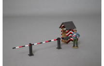 Guard house with barrier and WWII Fallschirmjager MP figure