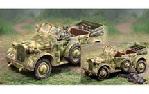Horch Normandy WWII, armored car and two figures