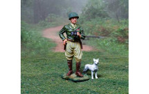 General George S. Patton with his dog, Willy, single figure, dog and removable base