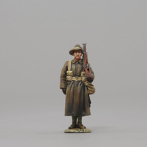 Australian Sentry Figure in Greatcoat w/ Blue for Queensland arm patch, WWI