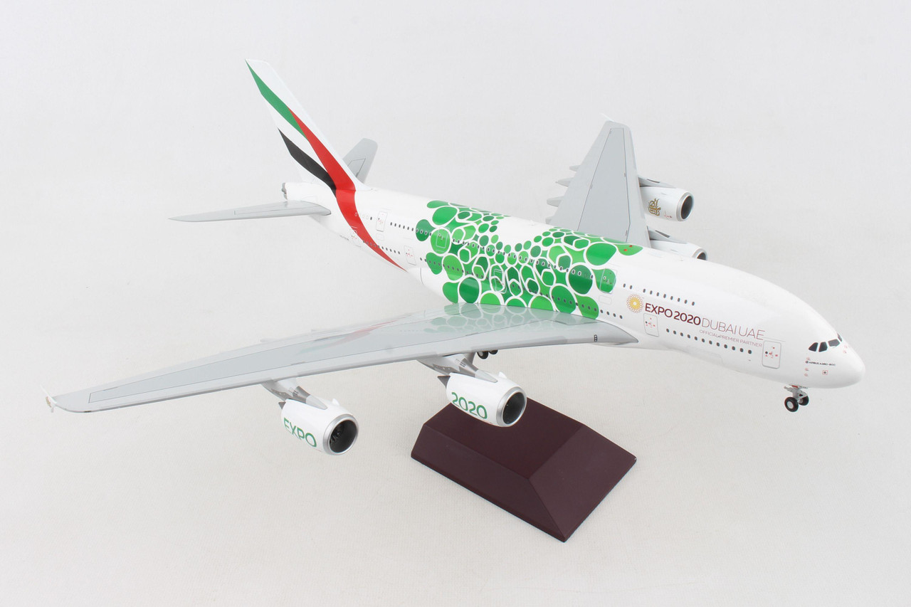 Emirates Airlines A380-800, A6-EEW Green Expo 2020 Gemini Diecast