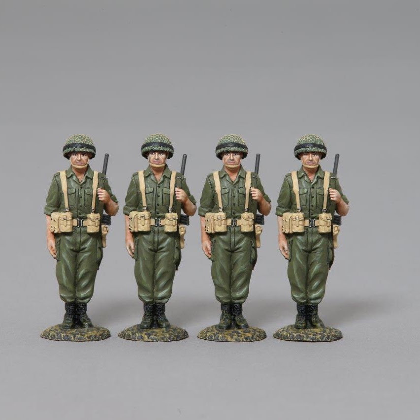 A Four Man Set of Israeli Paratroops Stand to Attention, Israeli