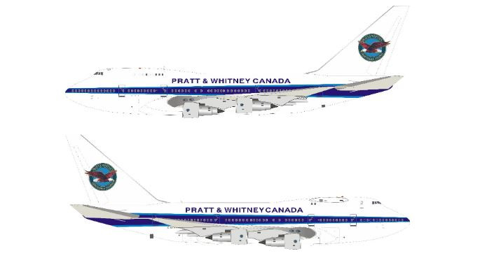 IF74SPPW1120 1/200 PRATT AND WHITNEY CANADA B747SP-B5 REG C-GTFF WITH STAND 