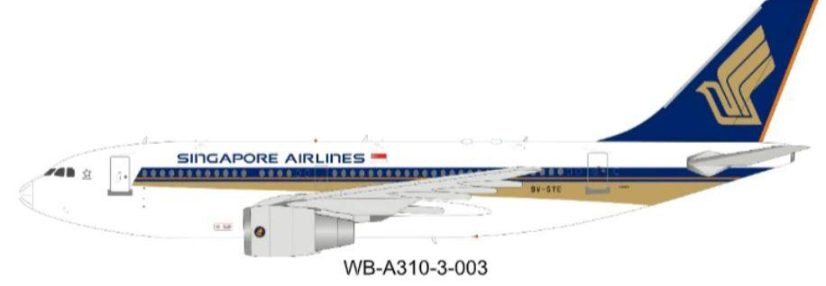 Singapore Airlines Airbus A310, 9V-STE with Stand (White Box