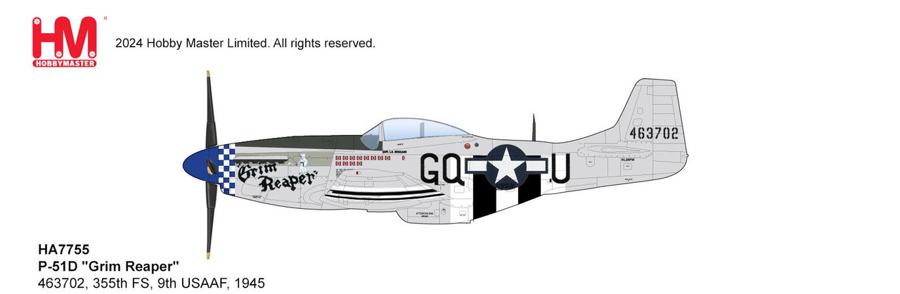 P-51D Mustang - USAAF 354th FG, 355th FS, #44-63702 Grim Reaper