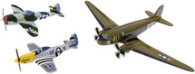 Collectors Set of 3 Douglas C-47 Skytrain, P-47D Thunderbolt, P-51D Mustang