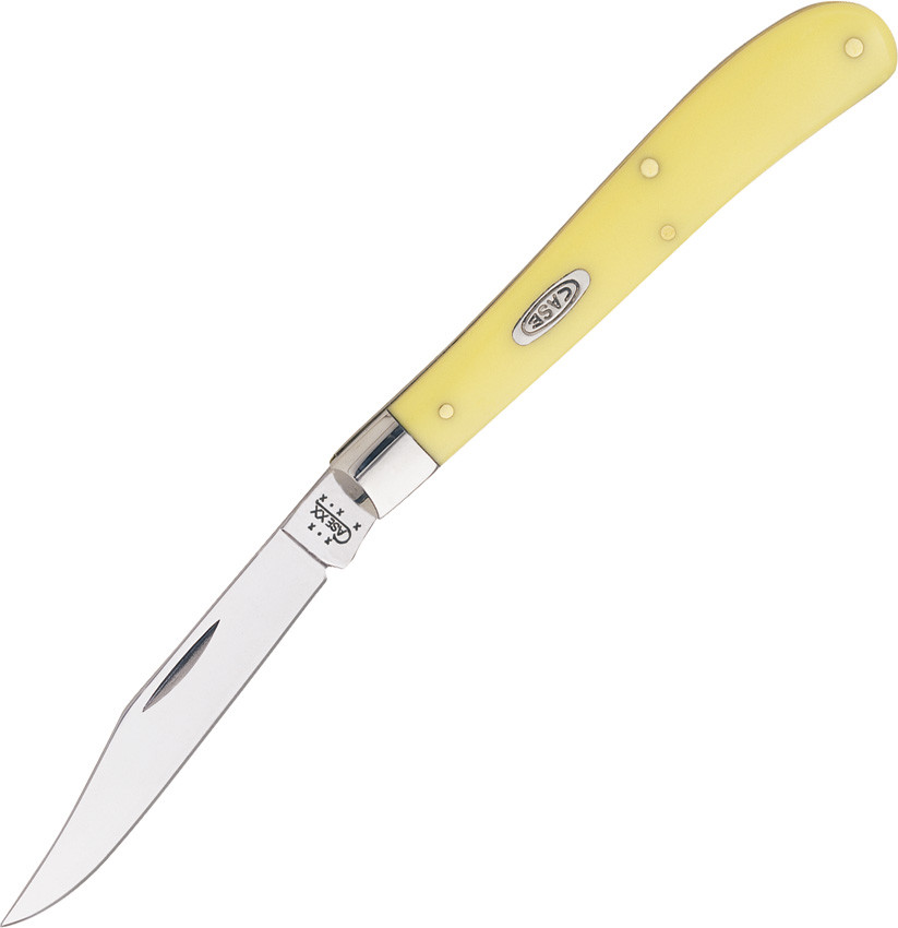 Case XX yellow Slimline Trapper Knife Perry Knifeworks