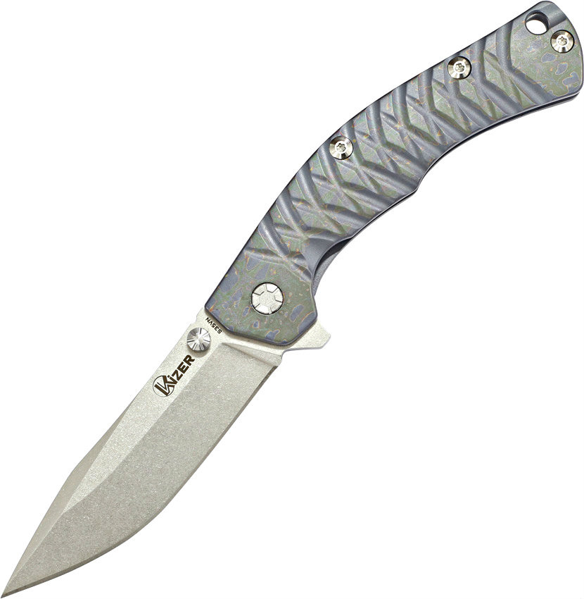 Kizer Cutlery Tomcat Titanium Framelock Flipper Knife (Stonewash