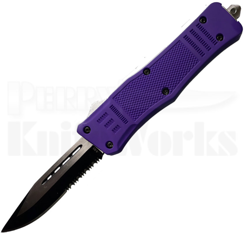 Cutting Edge Heretic Purple D/A OTF Automatic Knife l 2Tone Serrated