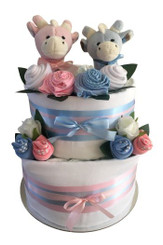 Newborn twin  nappy cake