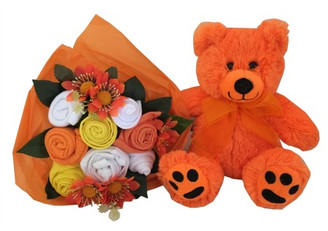 Bright bouquet and Teddy