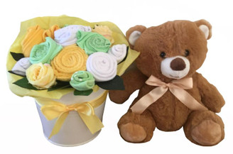 Baby bouquet and teddy
